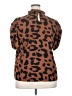 Shein Curve Animal Print Brown Short Sleeve Blouse Size 2X - photo 2