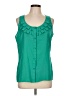 Merona 100% Polyester Green Sleeveless Blouse Size L - photo 1
