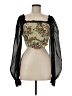 Shein 100% Polyester Black 3/4 Sleeve Blouse Size 8 - 10 - photo 1