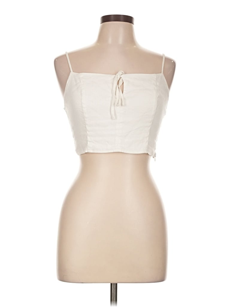Pre-owned Forever 21 Sleeveless Top Ivory Strapless Neckline Tops