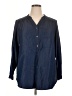 Intro 100% Lyocell Blue 3/4 Sleeve Button-Down Shirt Size 1X - photo 1