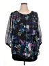 I.N. Studio 100% Polyester Black 3/4 Sleeve Blouse Size 1X - photo 1