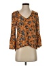 Eyeshadow 100% Rayon Orange 3/4 Sleeve Blouse Size S - photo 1