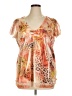 Unity 100% Polyester Orange Short Sleeve Blouse Size 1X - photo 1