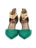 Trary Color Block Green Heels Size 7 1/2 - photo 2