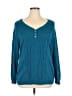 Karen Scott 100% Cotton Teal Pullover Sweater Size 1X - photo 1