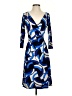 London Style Print Blue Cocktail Dress Size 4 - photo 1