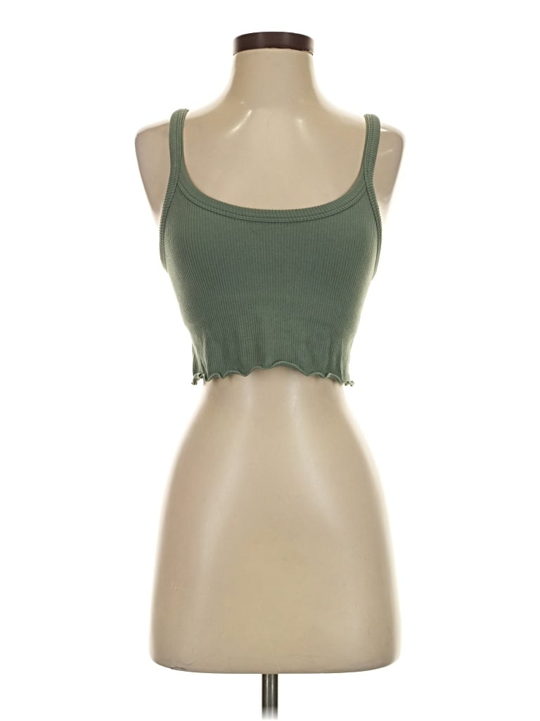 Pre-owned Forever 21 Sleeveless Top Green Sweetheart Neckline Tops