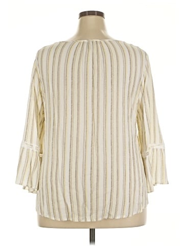 I.N. Studio 3/4 Sleeve Button-Down Shirt (view 2)