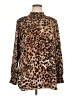 Chico's 100% Polyester Animal Print Brown Long Sleeve Blouse Size XL (3) - photo 1