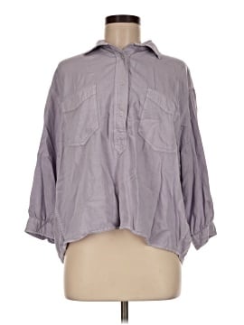 &Denim by H&M 3/4 Sleeve Button-Down Shirt (view 1)