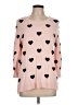 Adrianna Papell Hearts Pink Pullover Sweater Size L - photo 1