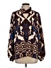 Black Label by Chico's 100% Polyester Blue Long Sleeve Blouse Size 2 - photo 1