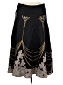H&M 100% Rayon Graphic Black Formal Skirt Size 6 - photo 1