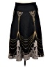 H&M 100% Rayon Graphic Black Formal Skirt Size 6 - photo 2