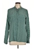 Unbranded 100% Polyester Houndstooth Green Teal Long Sleeve Blouse Size L - photo 1