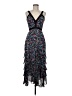 Saloni Floral Black Cocktail Dress Size 6 - photo 1
