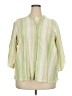 Krazy Kat Green 3/4 Sleeve Button-Down Shirt Size 3X - photo 1