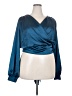 Renee C. Teal Long Sleeve Blouse Size 2X - photo 1