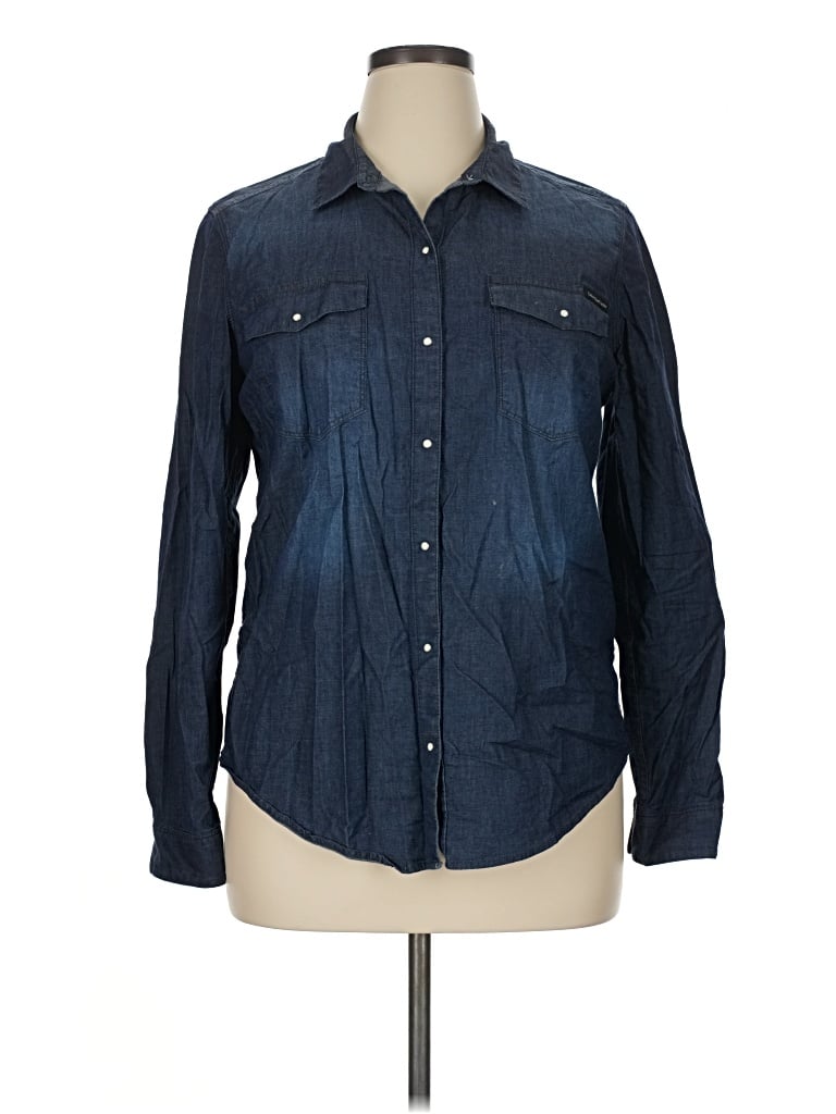 Pre-owned Calvin Klein Jeans Est.1978 Calvin Klein Jeans Long Sleeve Button Down Shirt In Blue
