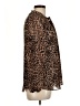 Daniel Rainn Animal Print Brown Long Sleeve Blouse Size L - photo 4