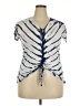 Reba Blue Short Sleeve Top Size L - photo 1