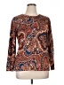 Cj Banks 100% Cotton Paisley Brown Pullover Sweater Size 0X - photo 1