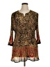 Maggie Barnes 100% Polyester Animal Print Brown Casual Dress Size 1X - photo 1