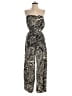 True Destinations 100% Polyester Animal Print Gold Jumpsuit Size XS - photo 1
