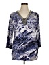 JM Collection Blue 3/4 Sleeve Blouse Size XL - photo 1