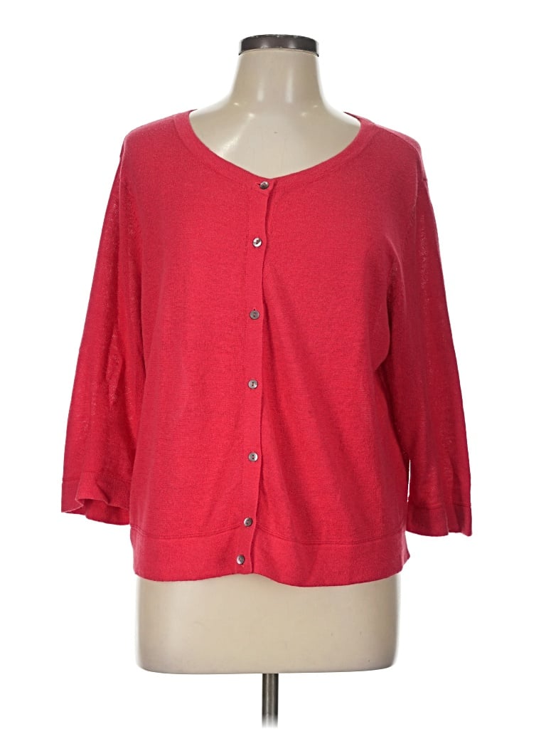 Pre-owned Jjill Cardigan Sweater In Red