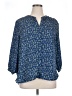 Jachs Girlfriend 100% Polyester Blue 3/4 Sleeve Blouse Size XL - photo 1