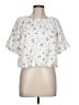 Ann Taylor White Short Sleeve Blouse Size Lg Petite - photo 1