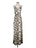Lush 100% Rayon Print Silver Casual Dress Size S - photo 1