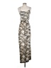 Lush 100% Rayon Print Silver Casual Dress Size S - photo 2