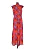 Hutch 100% Polyester Print Orange Casual Dress Size M - photo 2