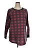 Torrid Checkered-gingham Burgundy Pullover Sweater Size 1X Plus (1) - photo 1
