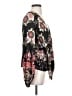 Free People 100% Polyester Hearts Tropical Floral Black Long Sleeve Blouse Size S - photo 4