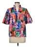 THML 100% Polyester Floral Purple Short Sleeve Blouse Size M - photo 1