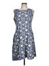 Talbots 100% Cotton Print Blue Cocktail Dress Size L - photo 1