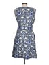Talbots 100% Cotton Print Blue Cocktail Dress Size L - photo 2