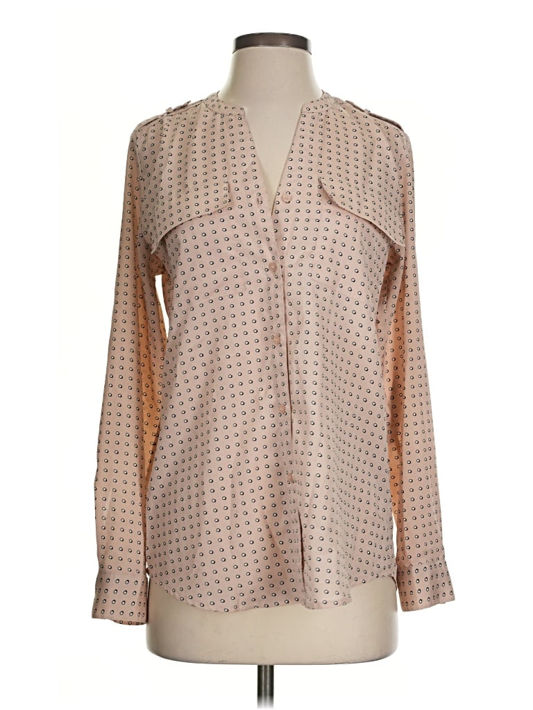Pre-owned Calvin Klein Long Sleeve Blouse In Tan