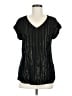 Express Outlet Metallic Black Short Sleeve Blouse Size M - photo 1