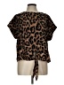 Shein Animal Print Brown Short Sleeve Blouse Size 12 - photo 1