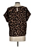 Shein Animal Print Brown Short Sleeve Blouse Size 12 - photo 2