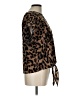 Shein Animal Print Brown Short Sleeve Blouse Size 12 - photo 4