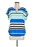 Calvin Klein 100% Polyester Stripes Blue Short Sleeve Top Size M - photo 1