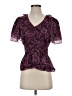 Parker Purple Short Sleeve Blouse Size XS - photo 1