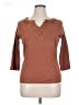 Relativity 100% Cotton Brown 3/4 Sleeve Top Size XL - photo 1