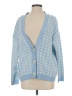 Assorted Brands Houndstooth Blue Cardigan Size S - photo 1